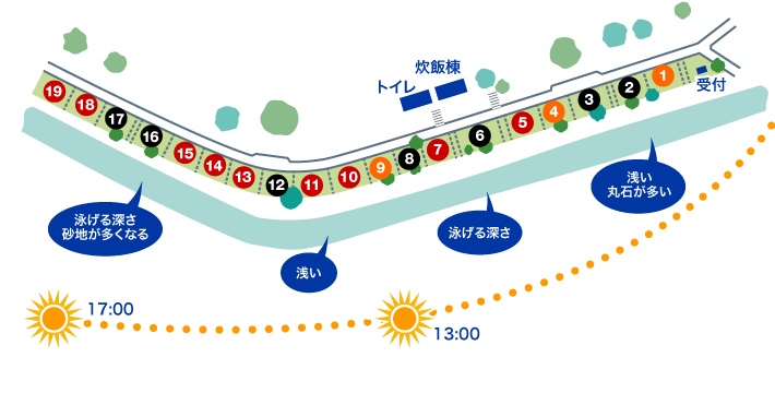 弥栄オートキャンプ場サイトマップ